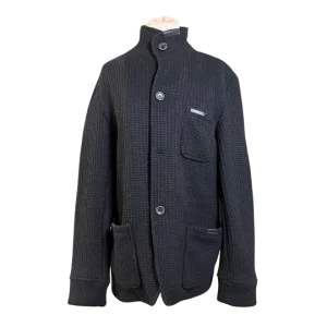 Patria Mardini Heavy Duty Cardigan with Leather Detail