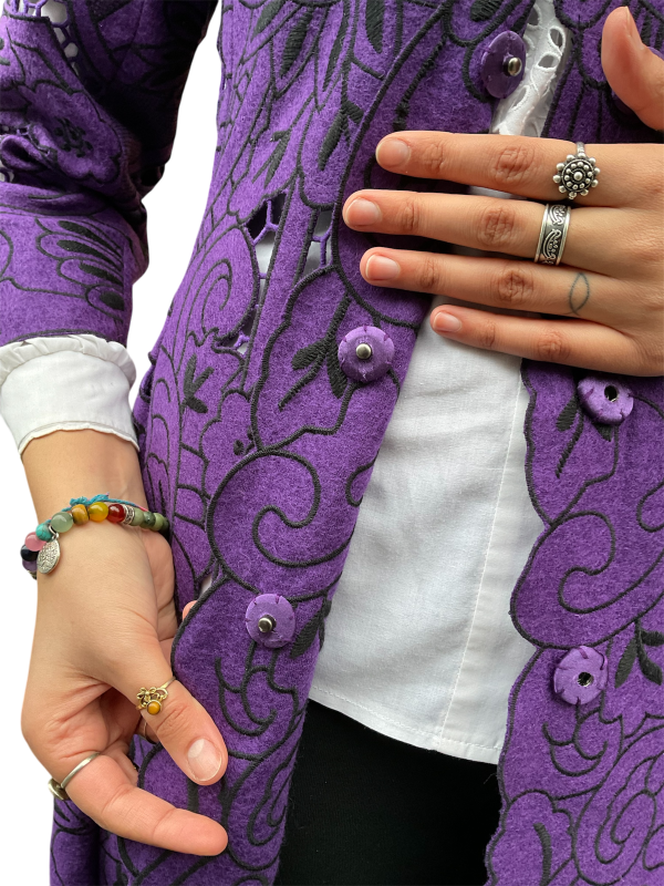 Purple Jacket with Floral Cut-Outs - Image 4