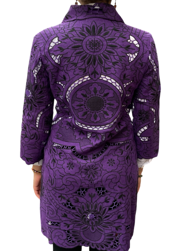 Purple Jacket with Floral Cut-Outs - Image 2