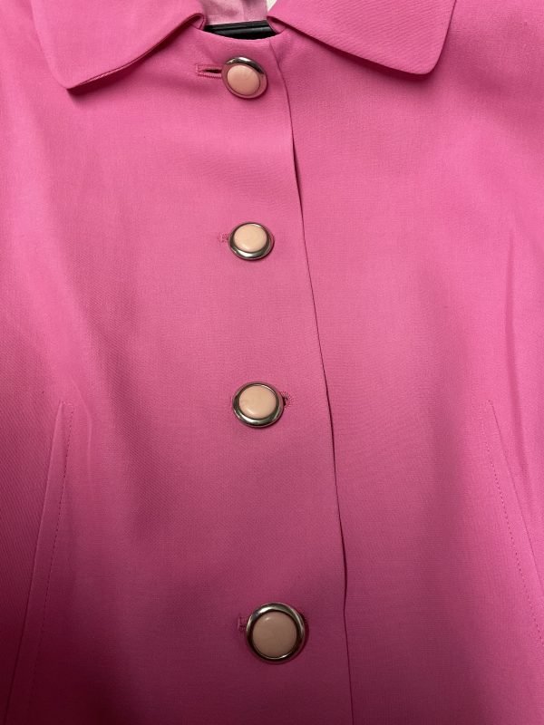 Retro Silk Pink Blouse with Button Detail - Image 3