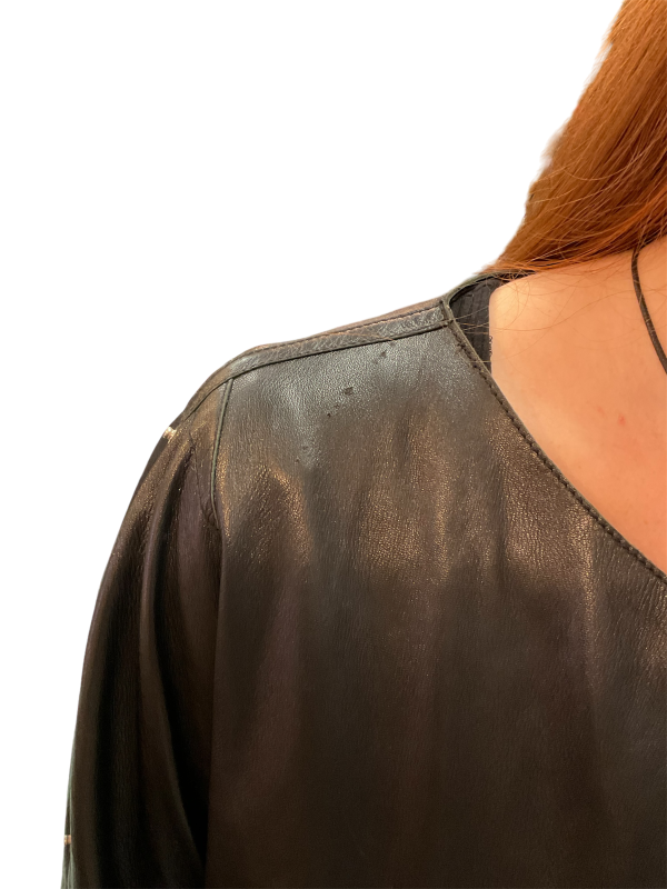 Montana Black Collarless Longline Jacket With Silver Popper Details - Image 5