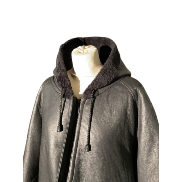 Fur Lined Leather Coat - Image 4