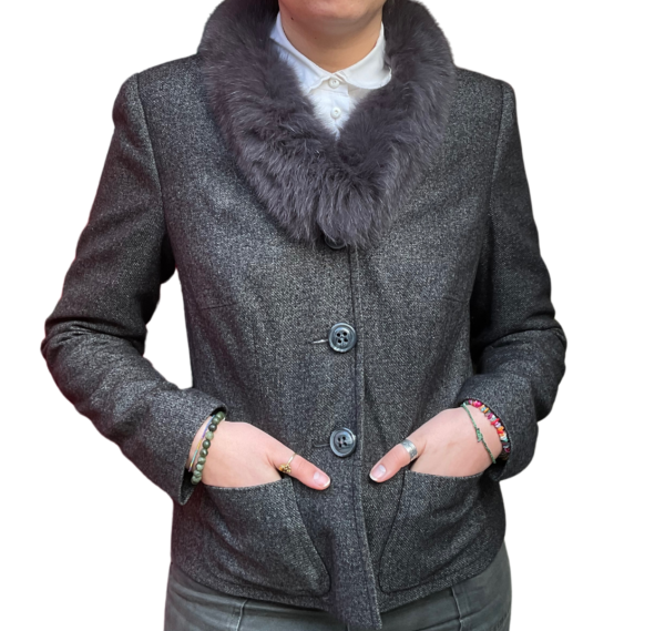 Cashmere Blazer with fur collar