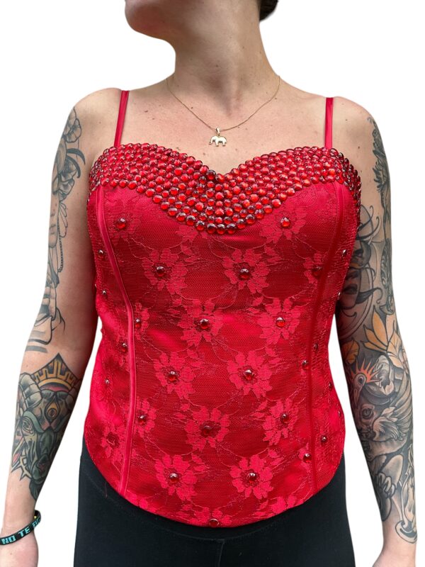 Chiffon Red Corset