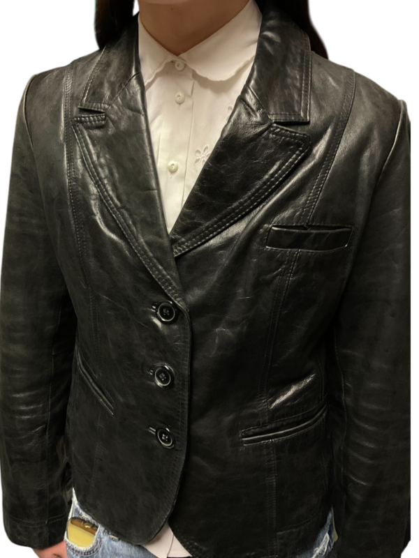 Anna Black Jeather Jacket - Image 3