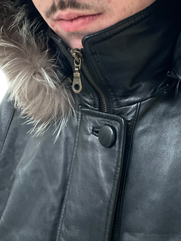 C&A Vegan Leather Coat with Faux Fur Collar - Image 3