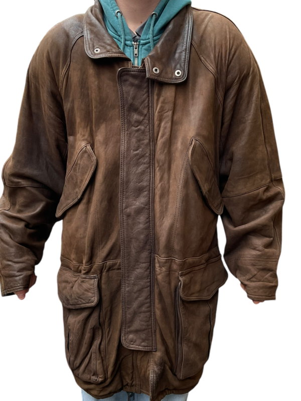 Brown Nappa Leather Coat