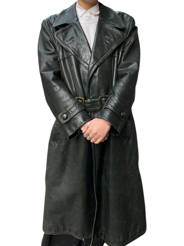 1940’s Leather Trench Coat - Image 4