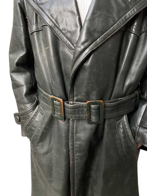 1940’s Leather Trench Coat - Image 5