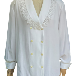 White Shirt With Embroidered Collar