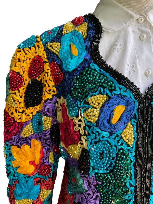 Multicolour Sequin Silk Jacket - Image 2