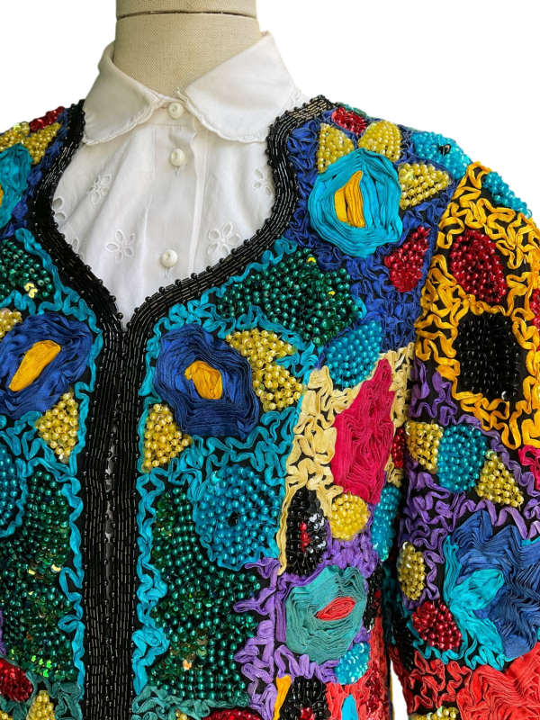 Multicolour Sequin Silk Jacket - Image 3