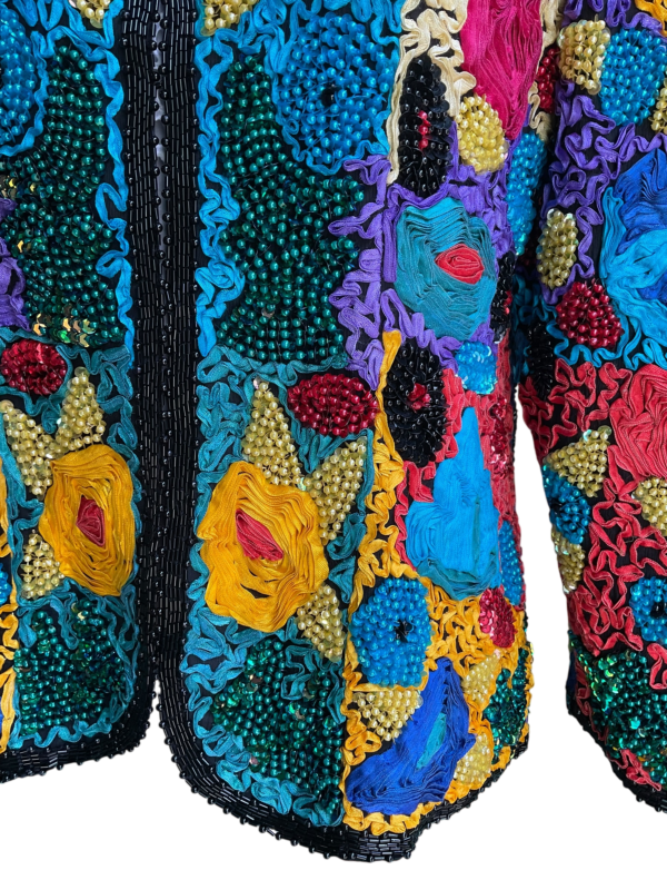 Multicolour Sequin Silk Jacket - Image 4