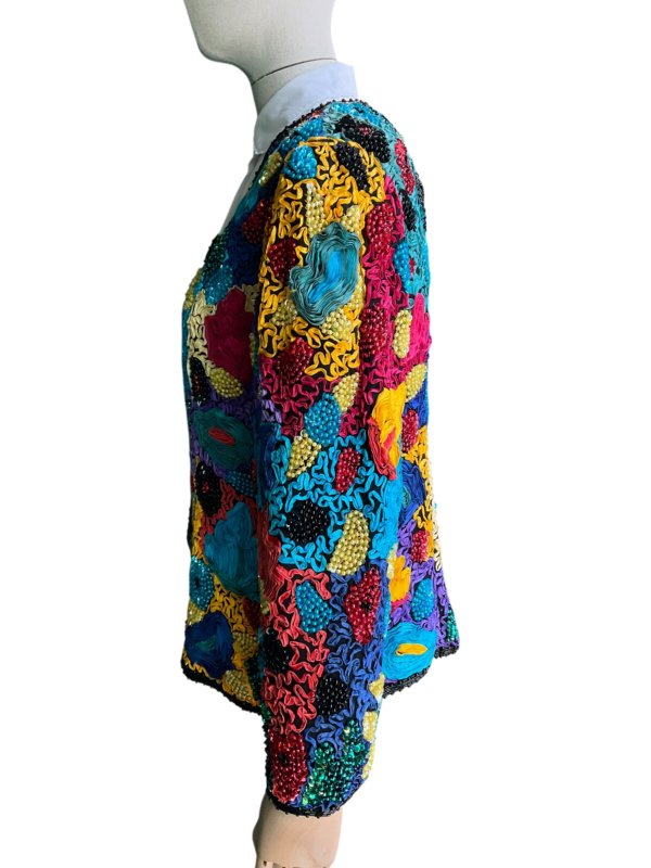 Multicolour Sequin Silk Jacket - Image 5